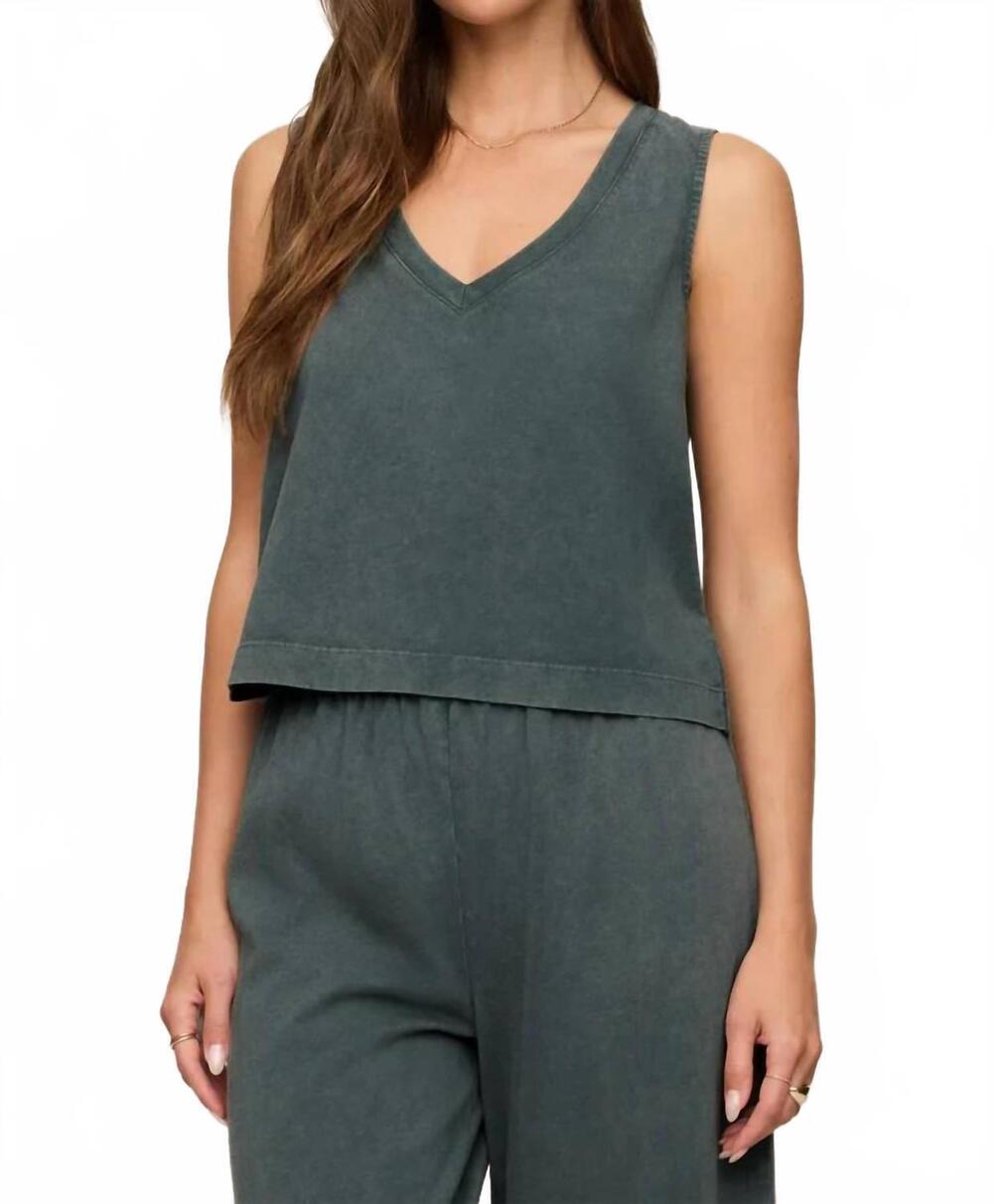 NEW Z SUPPLY sloane cotton jersey tank top in emerald cove